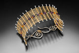 Soumak Weave Cuff with Tiny Gemstones