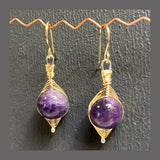 Herringbone Weave Earrings: Purple