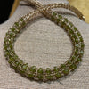 Gemstone Viking Knit Necklace: Gold, Faceted Olivine