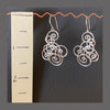 Silver wire earrings, overlapping spirals
