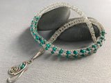 Gemstone Viking Knit Necklace: Silver, Turquoise